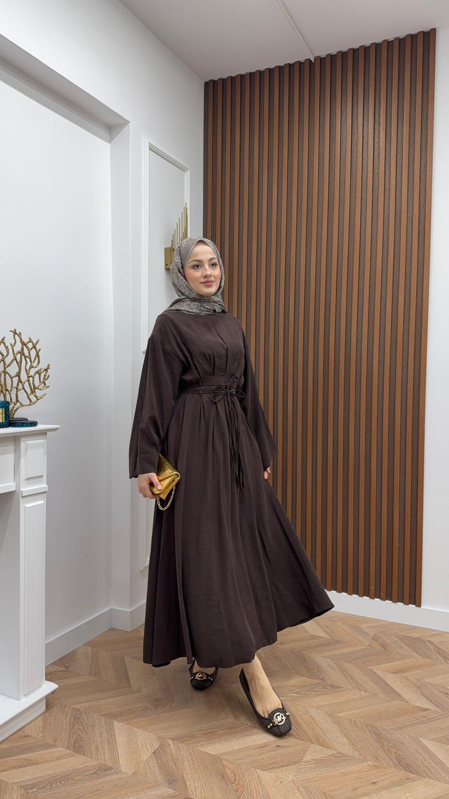 Vera Waist Detail Dress Brown