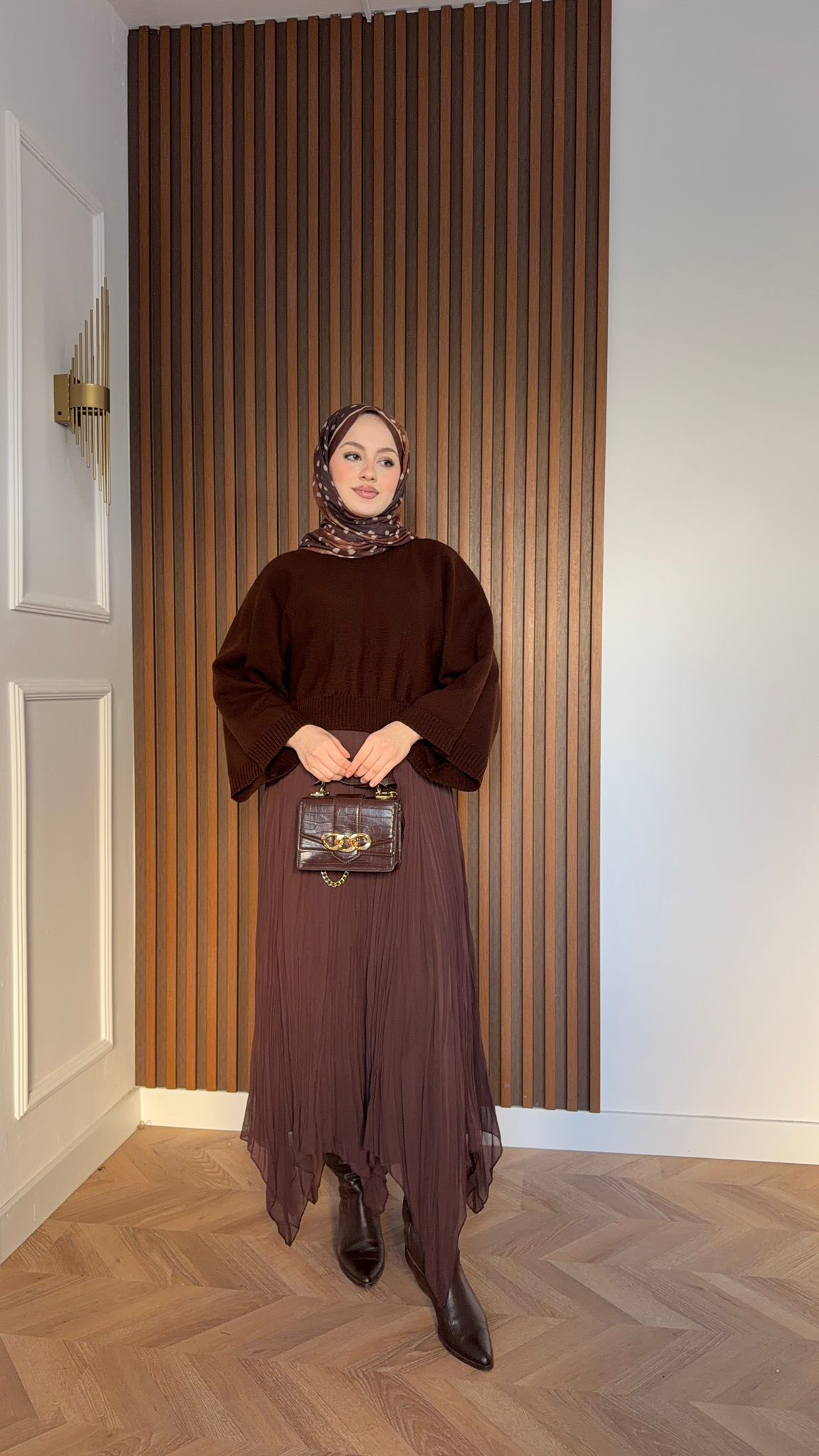 MEYSADESIGN ETEK Siera Asimetrik Tül Etek Acı Kahve