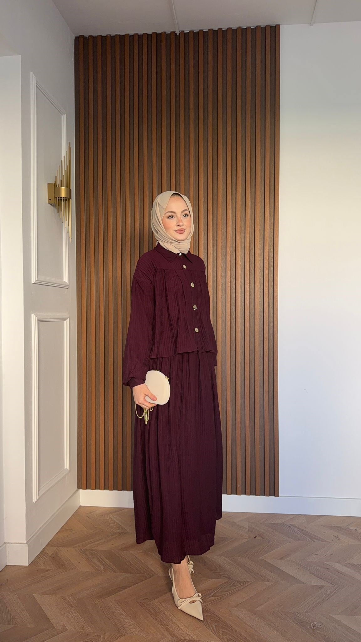 MEYSADESIGN SKIRT SETS Beril Vual Etekli Takım Bordo