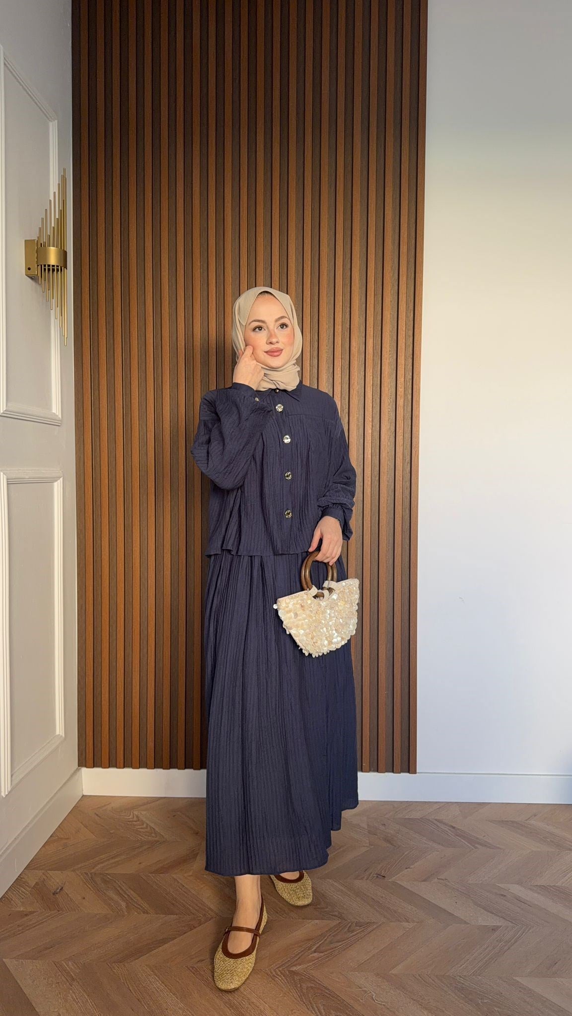 MEYSADESIGN SKIRT SETS Beril Vual Etekli Takım Lacivert