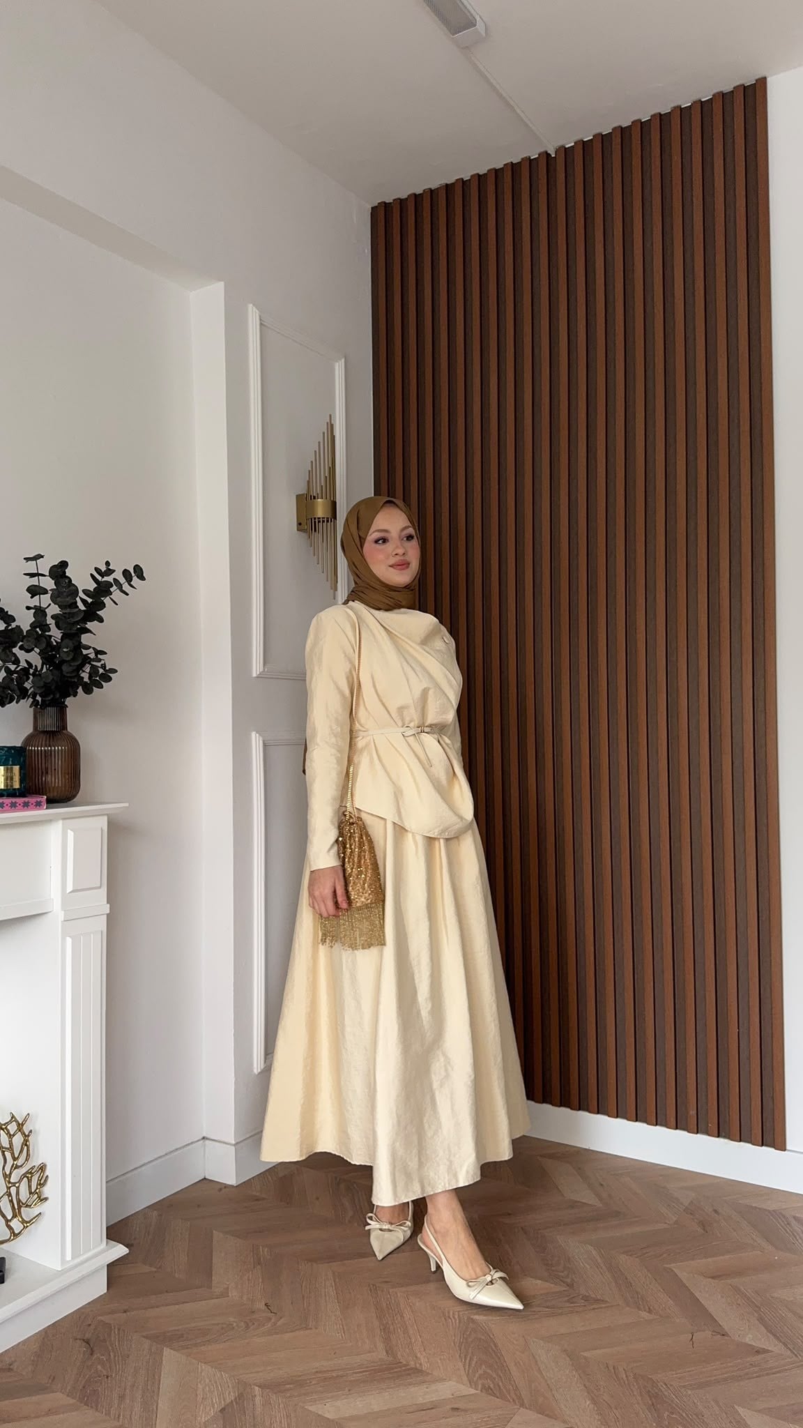 MEYSADESIGN ETEK TAKIM Hale Etekli Takım Bej