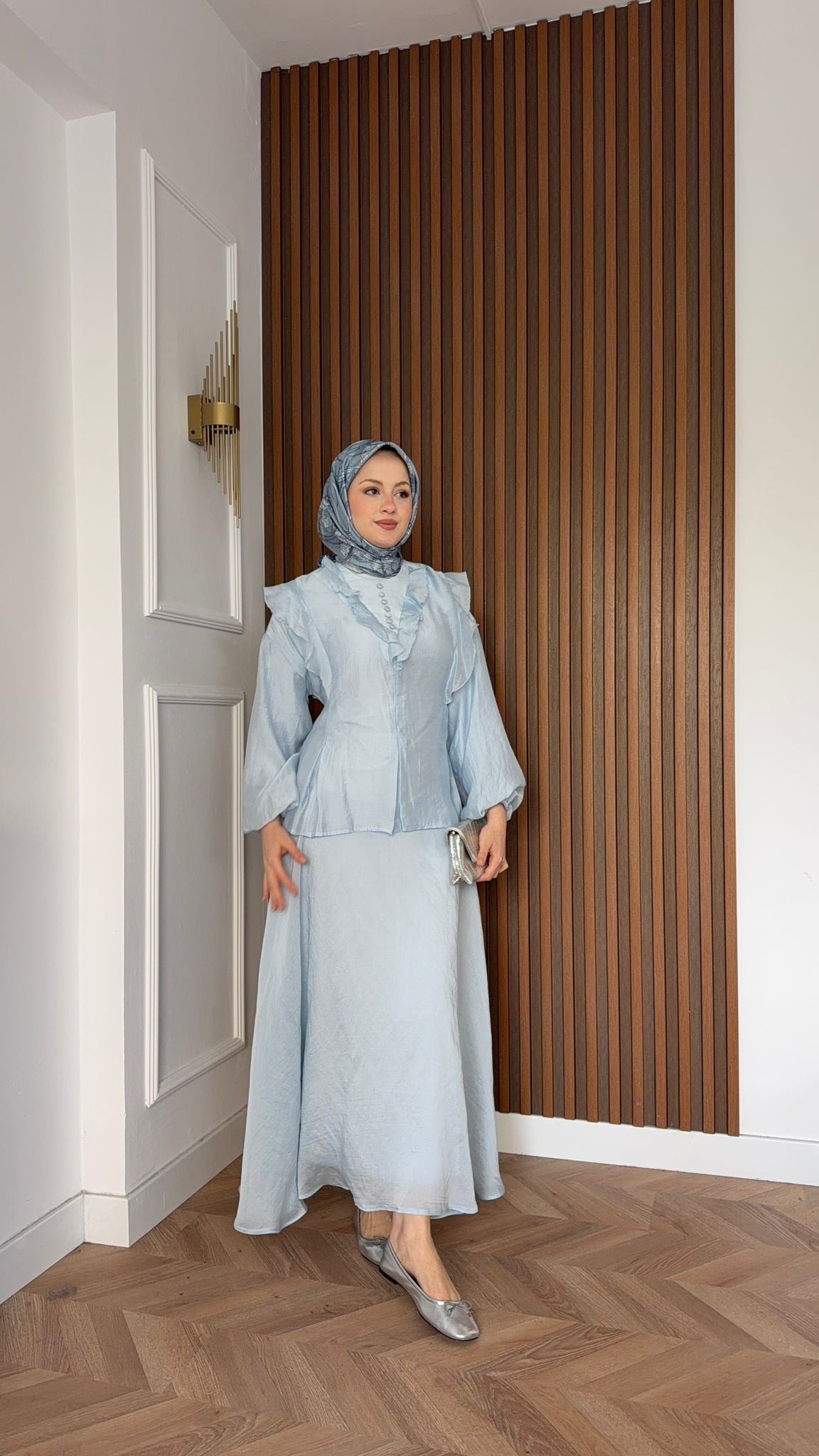 MEYSADESIGN SKIRT SETS Hola Soft Tensel Etekli Takım Mavi