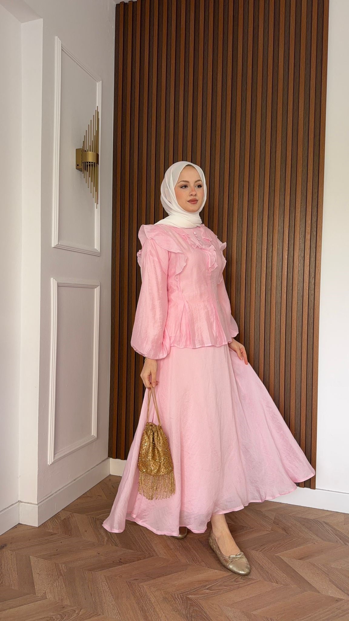 MEYSADESIGN ETEK TAKIM Hola Soft Tensel Etekli Takım Pembe