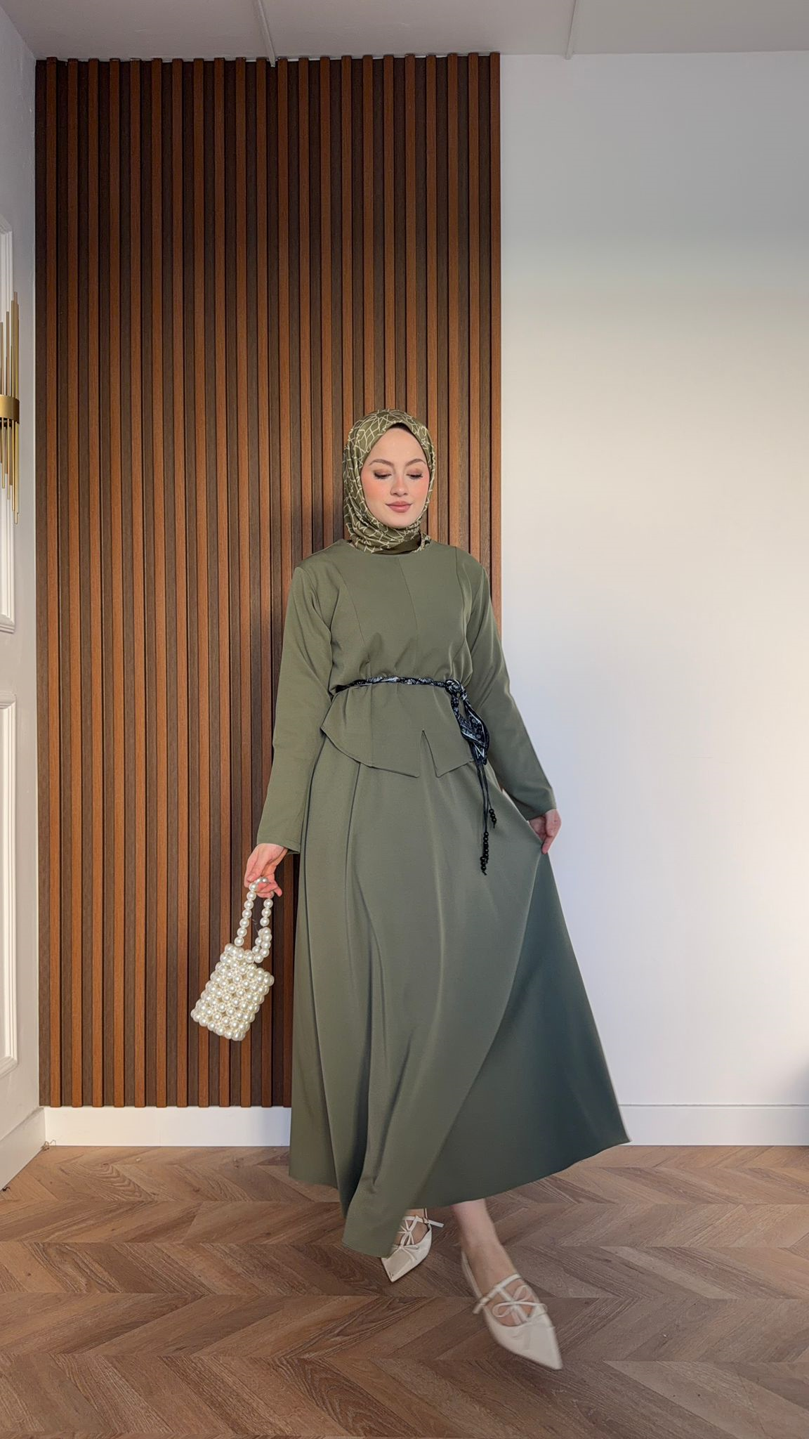 MEYSADESIGN ETEK TAKIM Melissa Krep Etekli Takım Haki