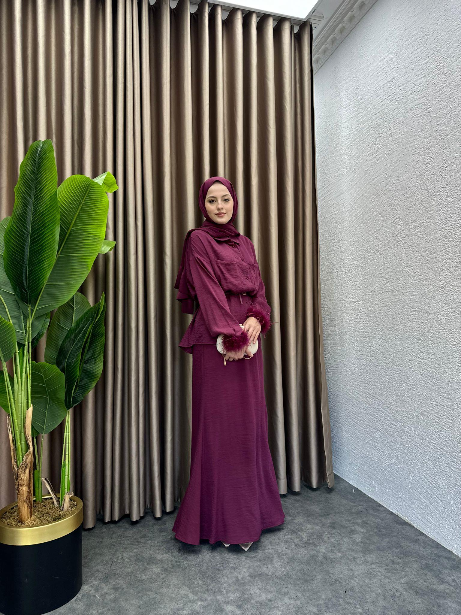 Otrişli Skirt Set Burgundy