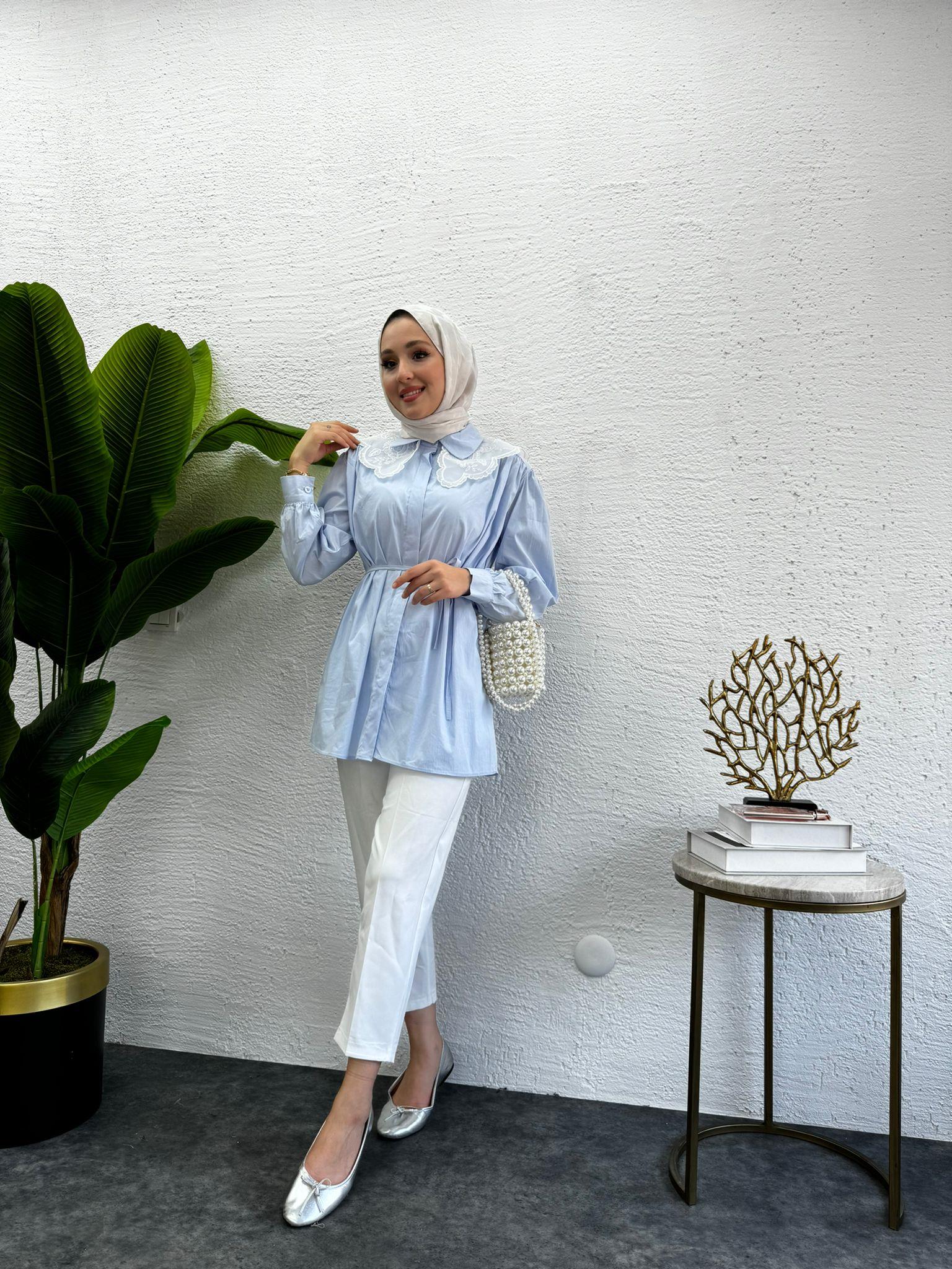 Baby Collar Shirt Blue