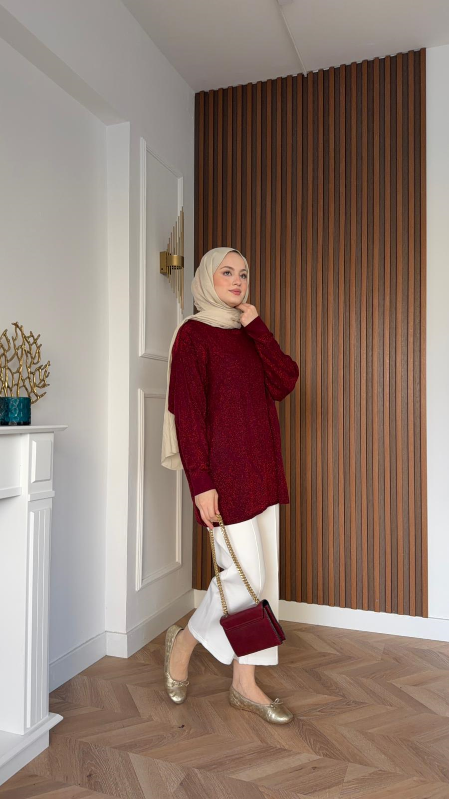MEYSADESIGN MERSERİZE Droplu Zr Muadil Merserize Tuni Bordo