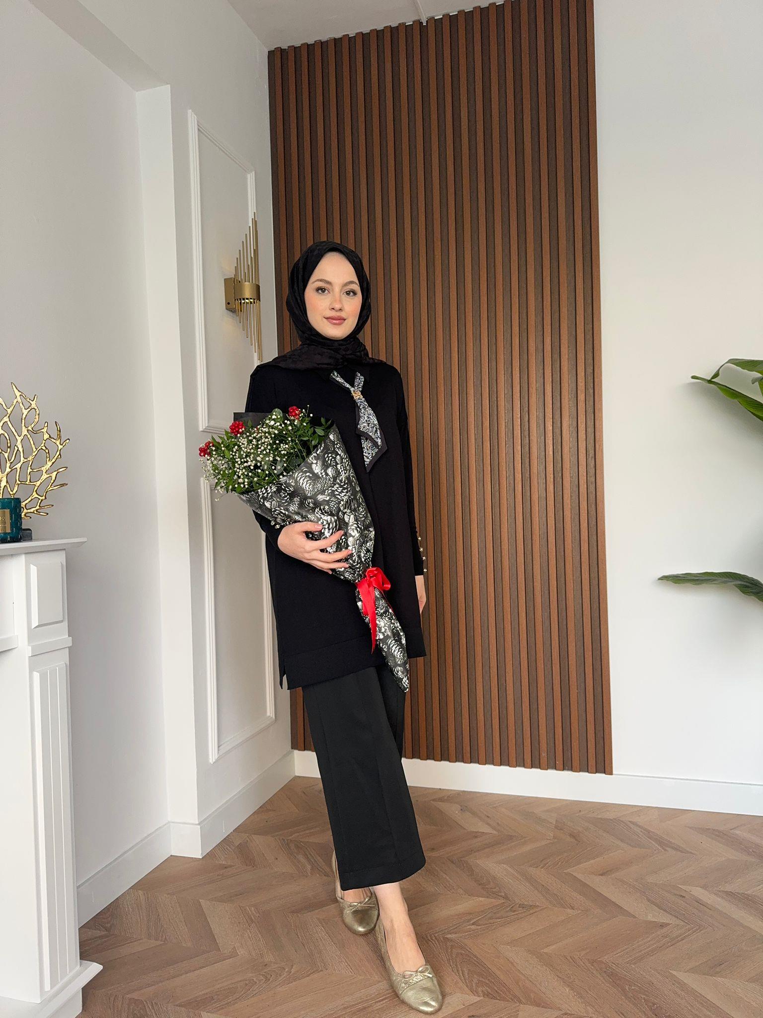 Foulard Merserized  Tunic Black