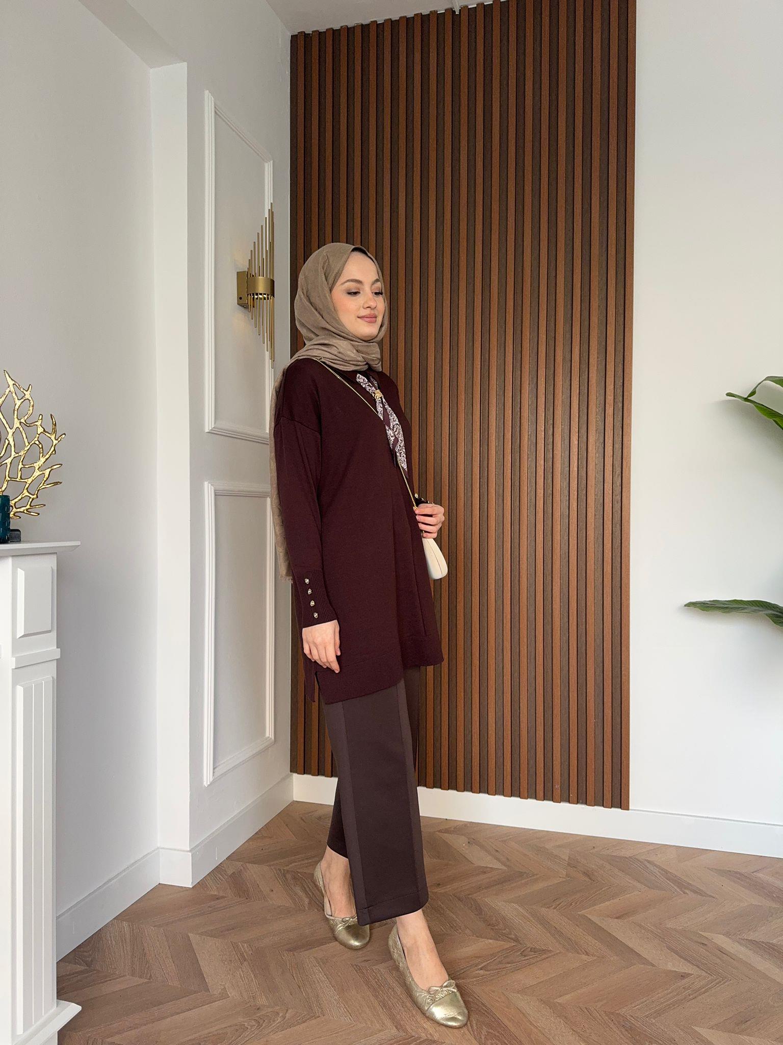 Foulard Merserized  Tunic Brown