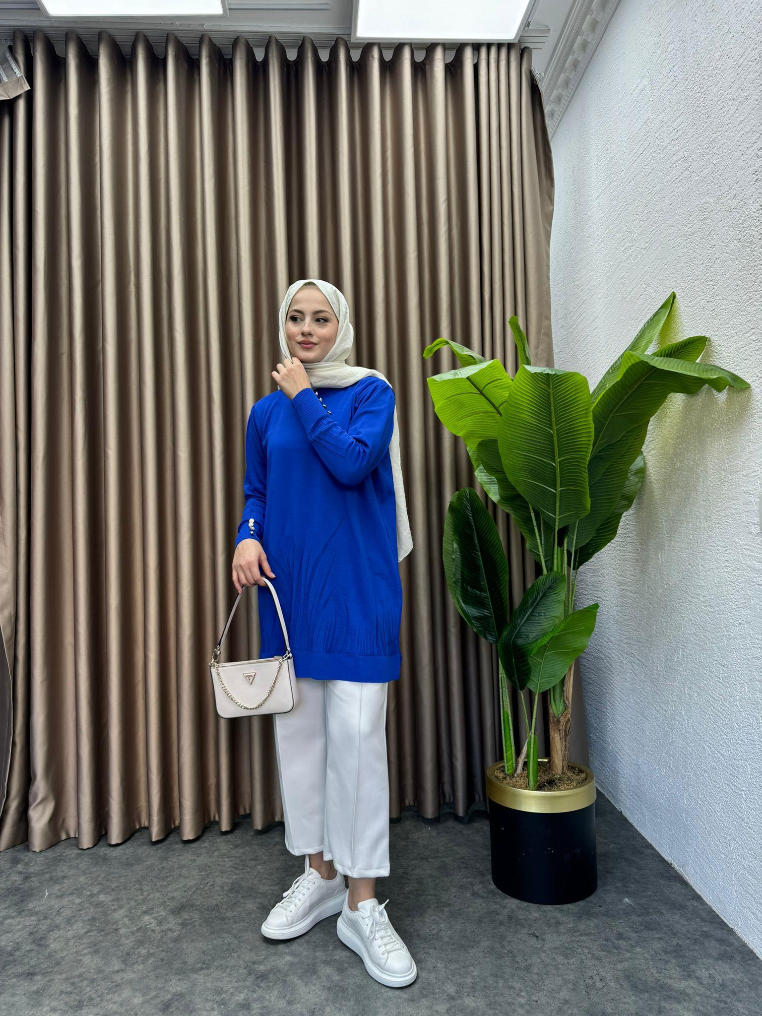 Leaf Pattern Merserized Sweater Saks