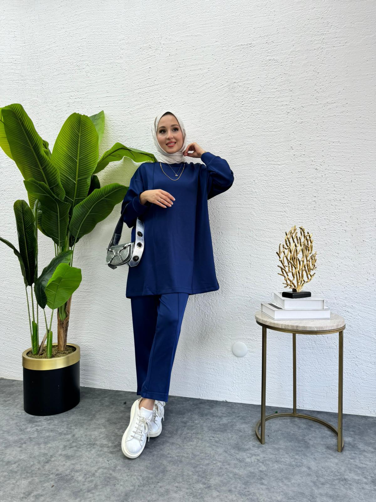 Stitched Scuba 2-Piece Set Navy