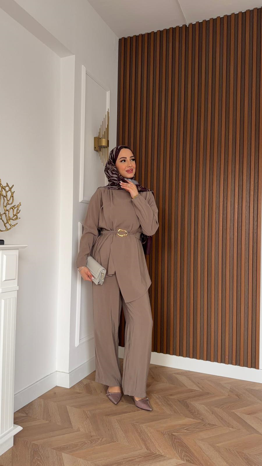 MEYSADESIGN TROUSER SETS Defne Tensel İkili Takım Lacivert