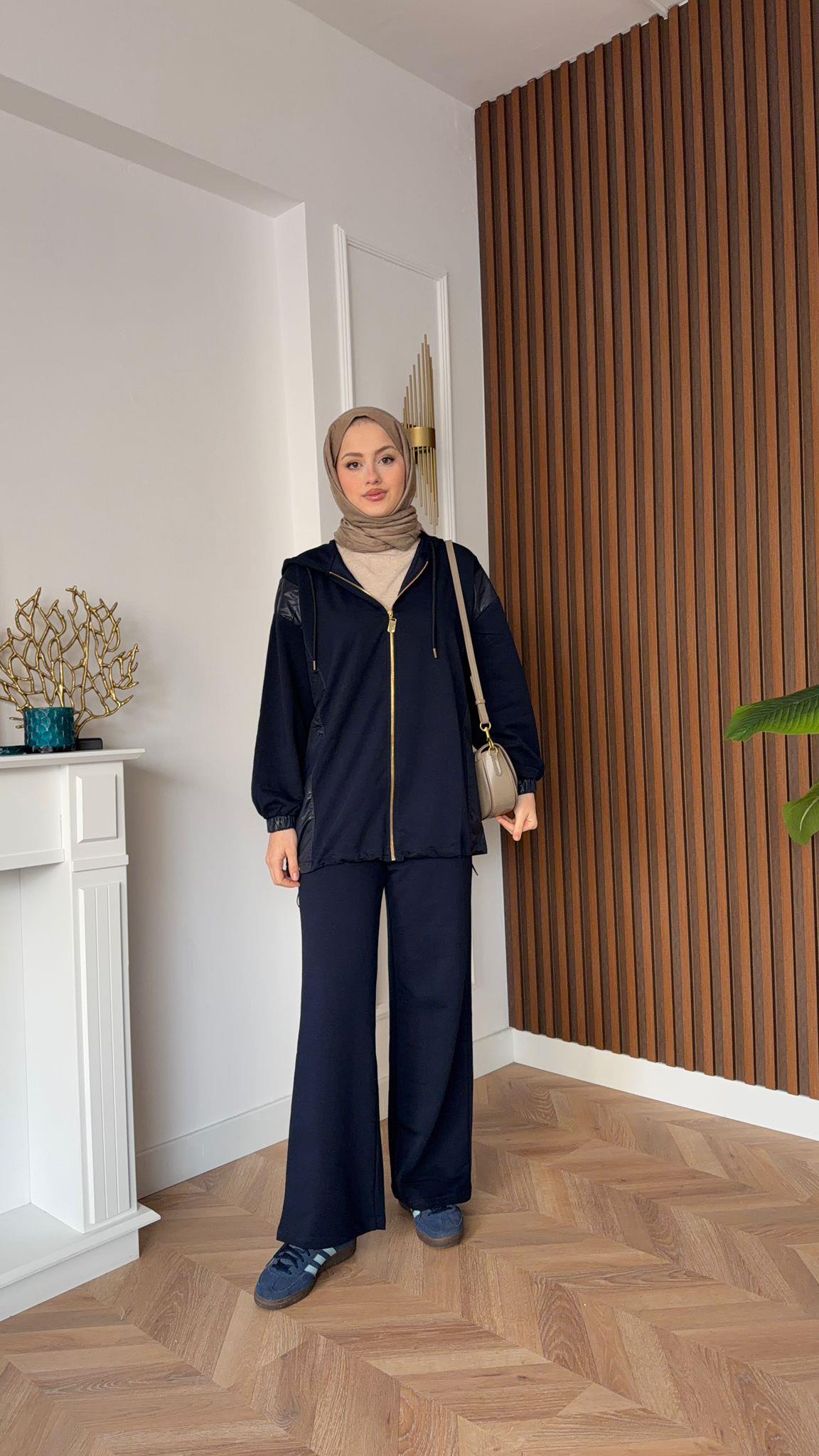 Demo ribbed 2-Piece Set Navy