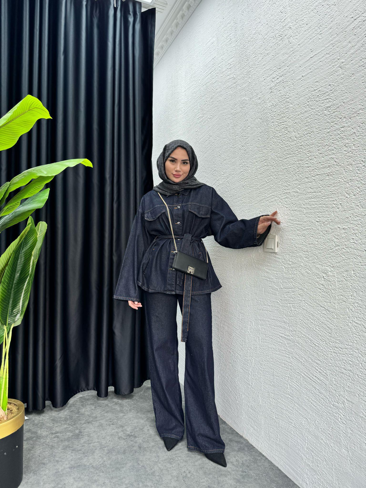 MEYSADESIGN PANTOLON TAKIM Denim Pantolonlu Takım