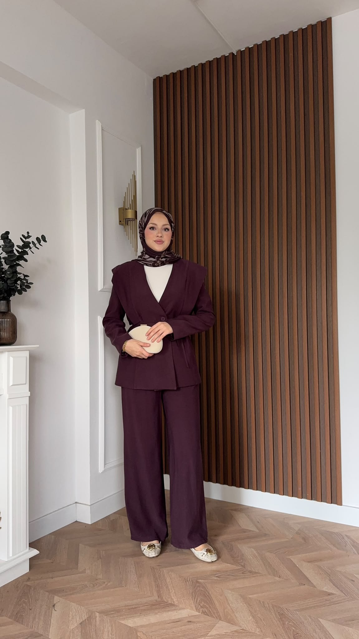 MEYSADESIGN PANTOLON TAKIM Dila Ceketli Takım Mürdüm
