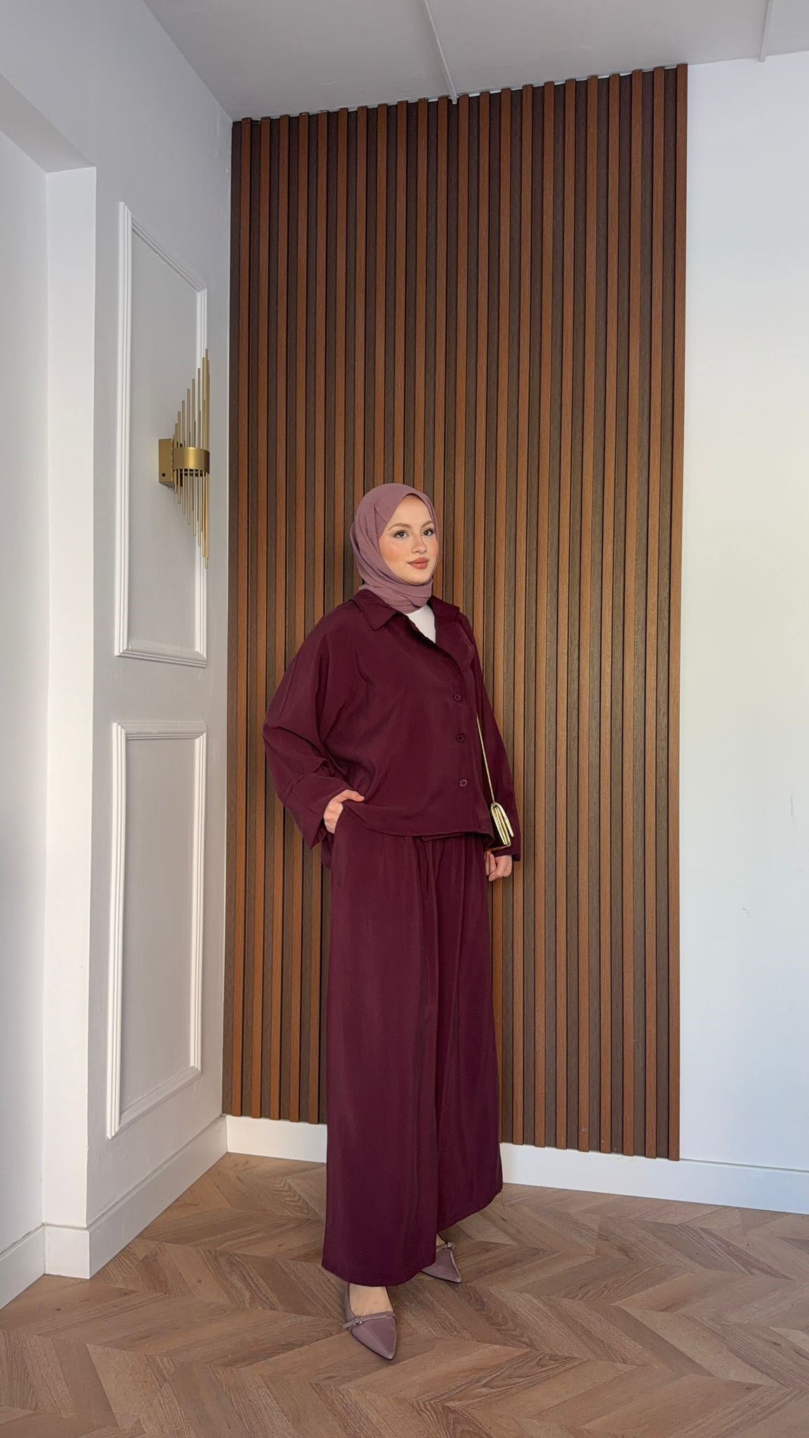 MEYSADESIGN PANTOLON TAKIM Heon Tensel Pantolonlu Takım Bordo