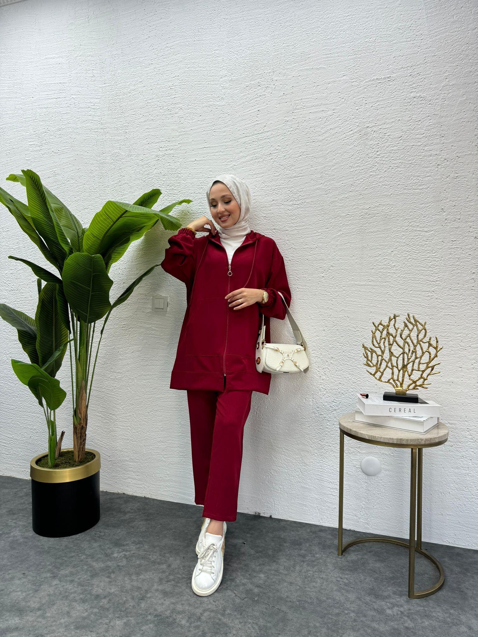 Meyra 2-Piece Set Burgundy