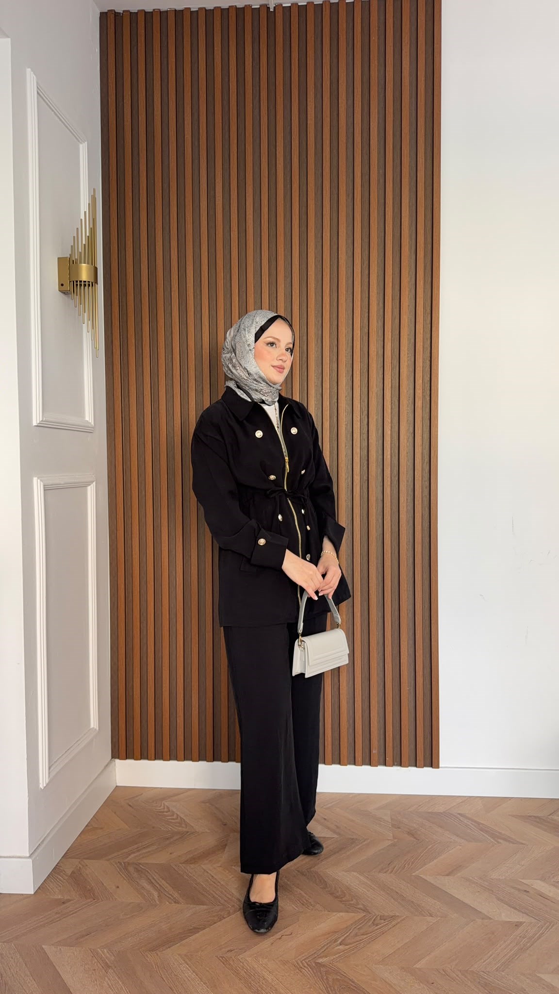 MEYSADESIGN PANTOLON TAKIM Roma Gold Düğmeli Tensel Takım Siyah