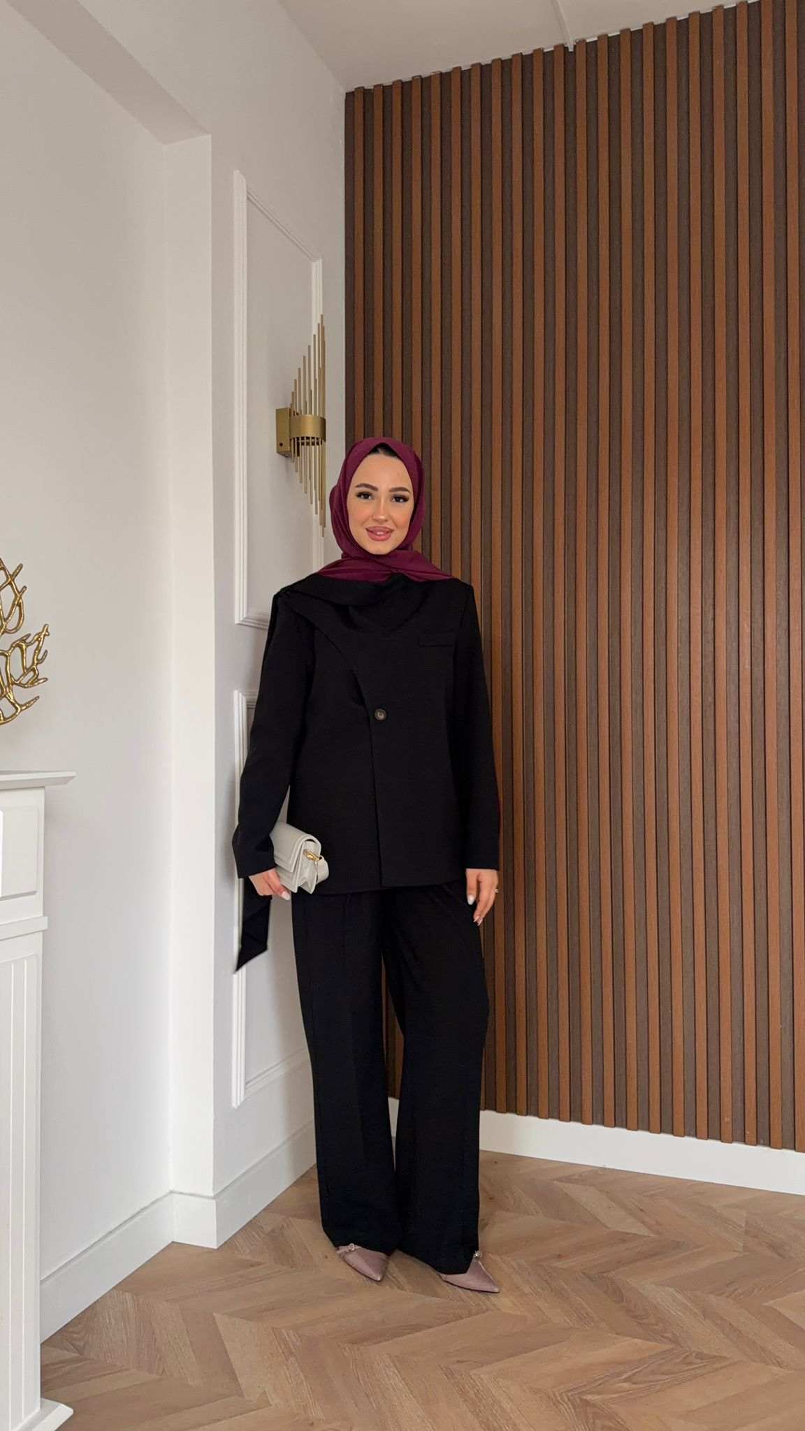 MEYSADESIGN TROUSER SETS Samira Tasarım Ceket Takım Siyah