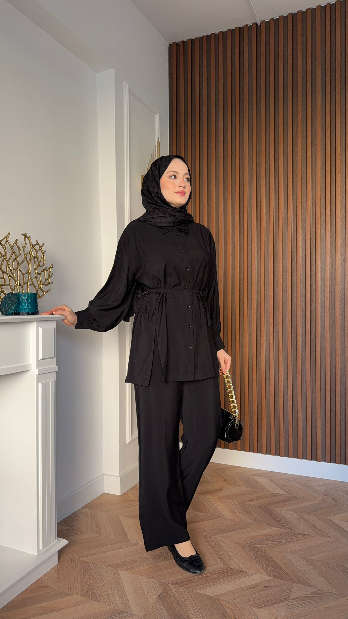 MEYSADESIGN TROUSER SETS Serra Tensel İkili Takım Siyah