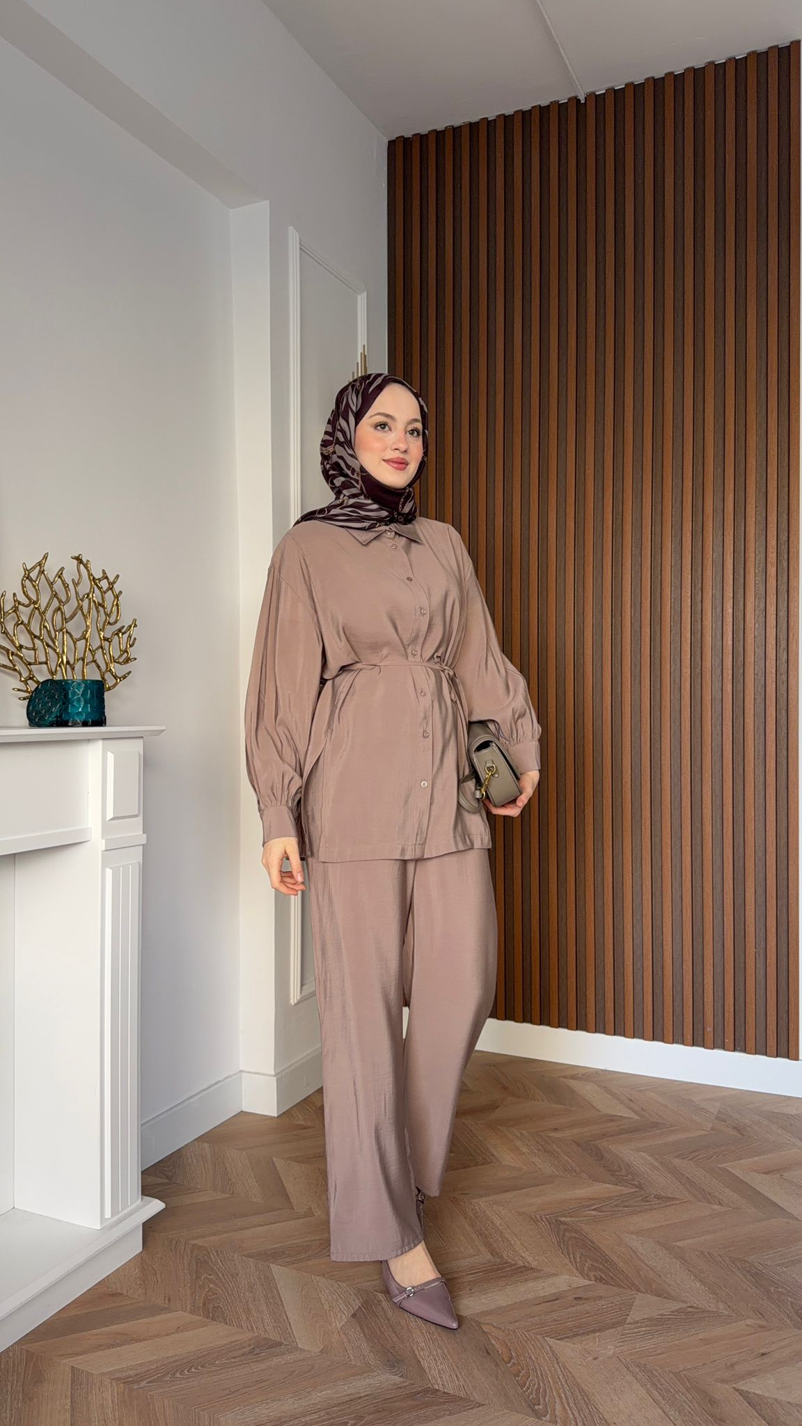 MEYSADESIGN TROUSER SETS Serra Tensel İkili Takım Bej