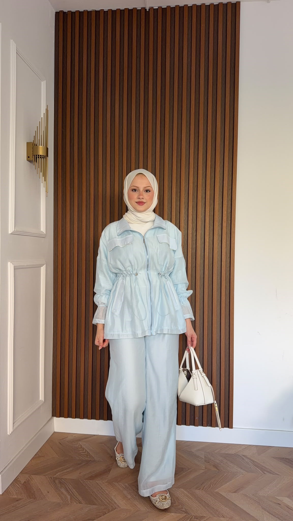 MEYSADESIGN PANTOLON TAKIM Syrus Taşlı Tensel İkili Takım Bebe Mavisi