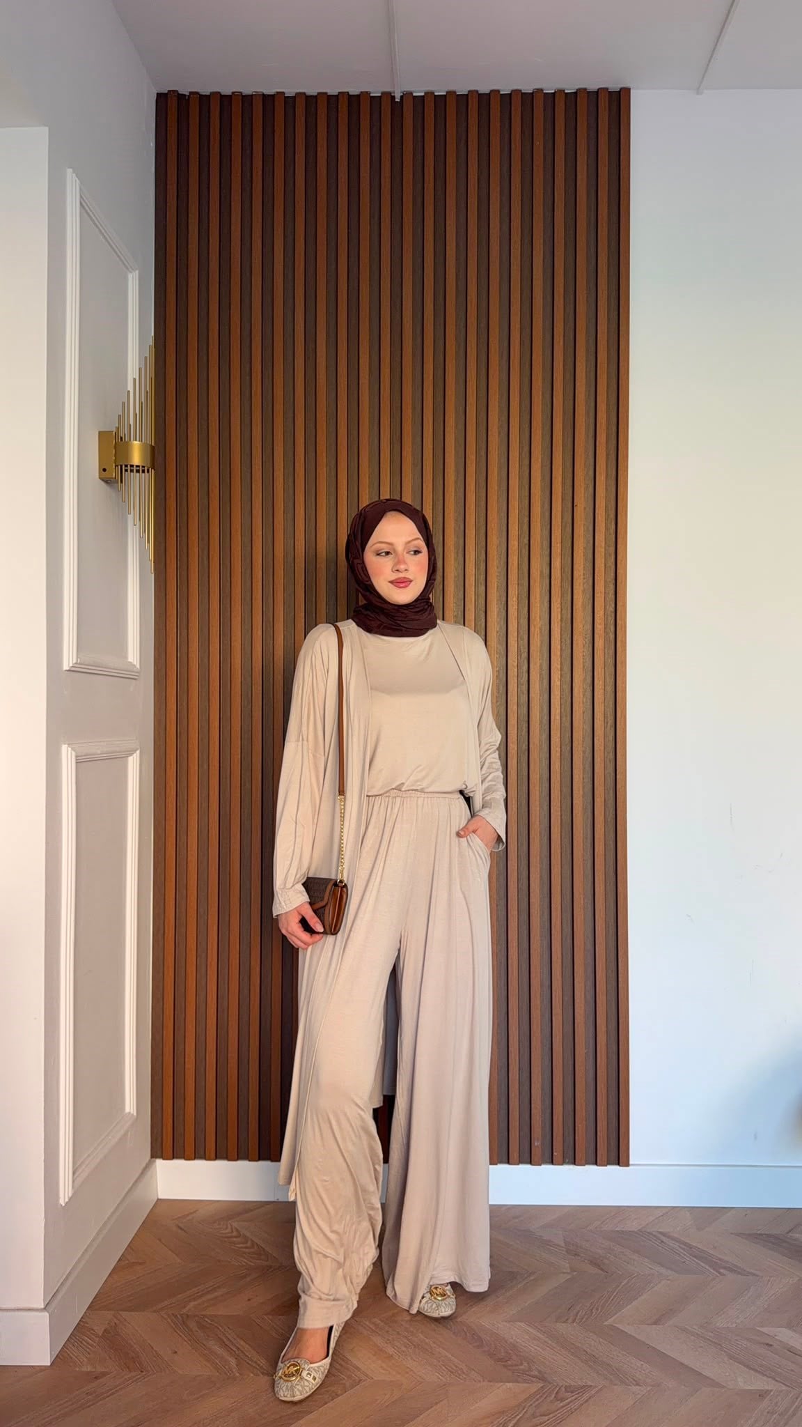 MEYSADESIGN PANTOLON TAKIM Üçlü Sandy Takım Bej