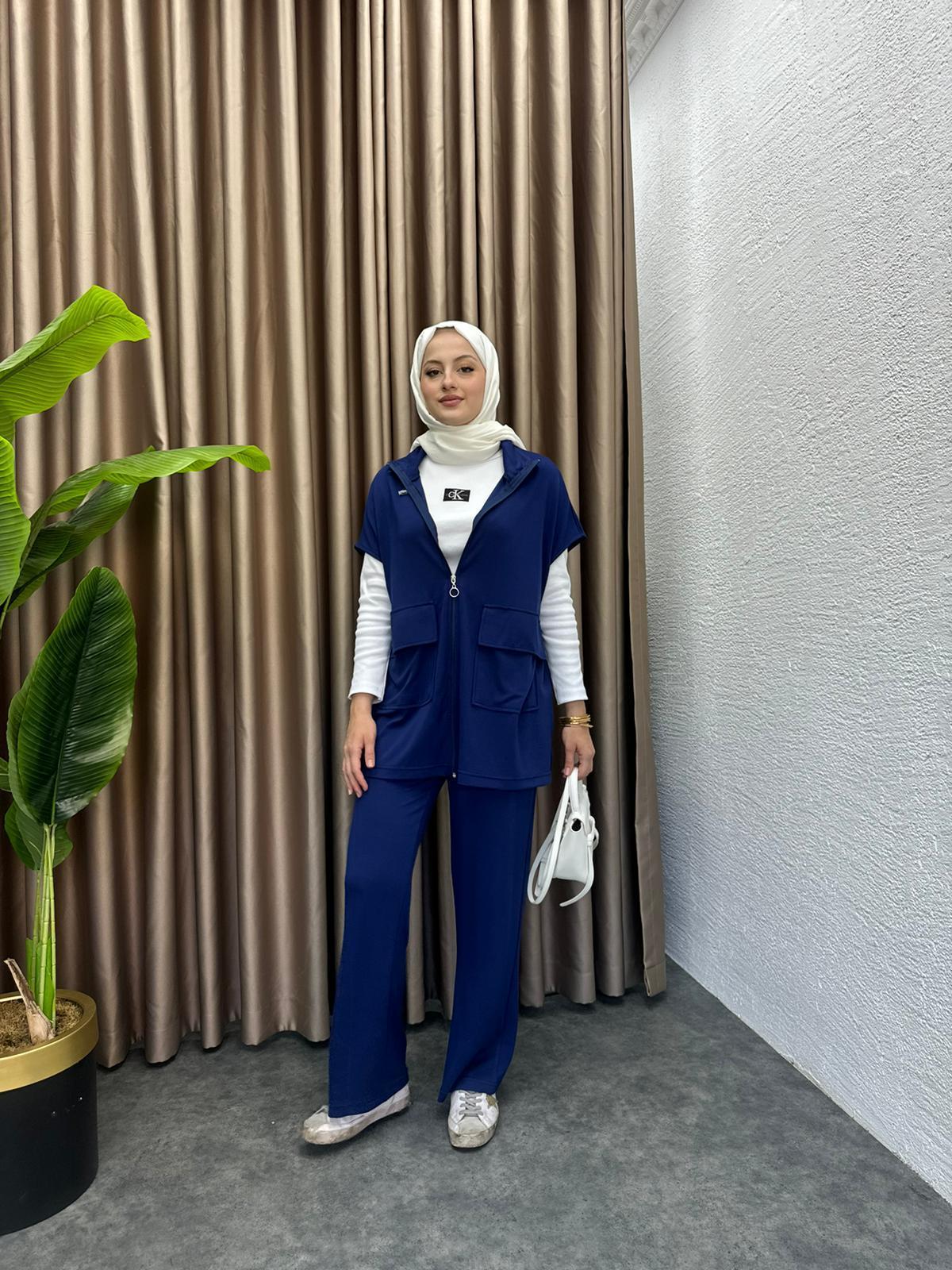 MEYSADESIGN PANTOLON TAKIM Yelekli Oysh Takım Lacivert