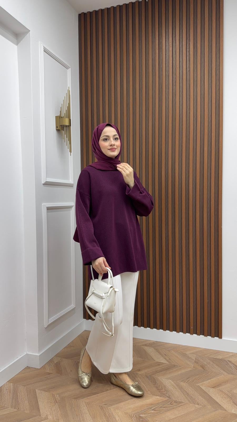 Simon Knitted Sweater Plum