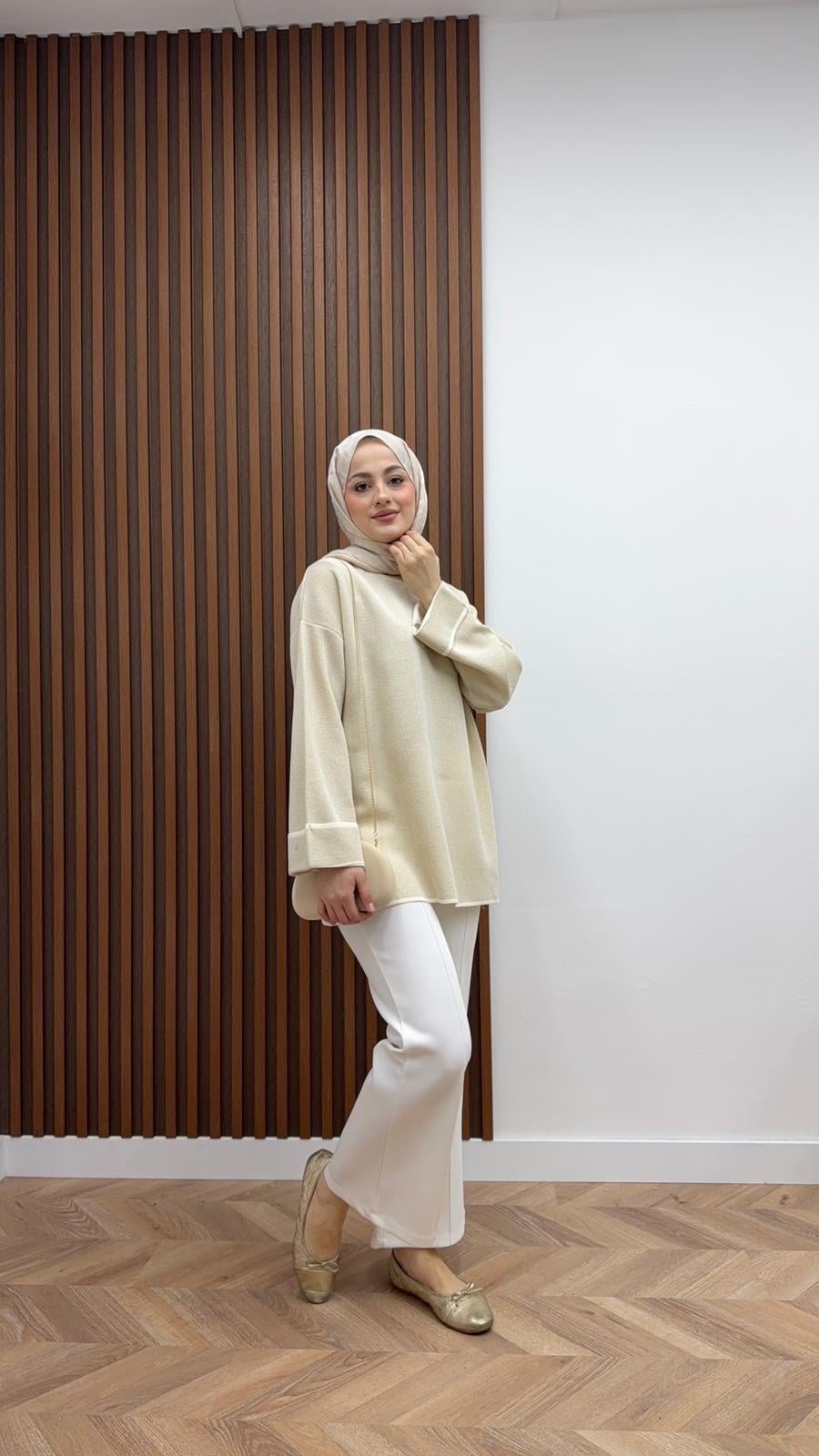 Simon Knitted Sweater Beige