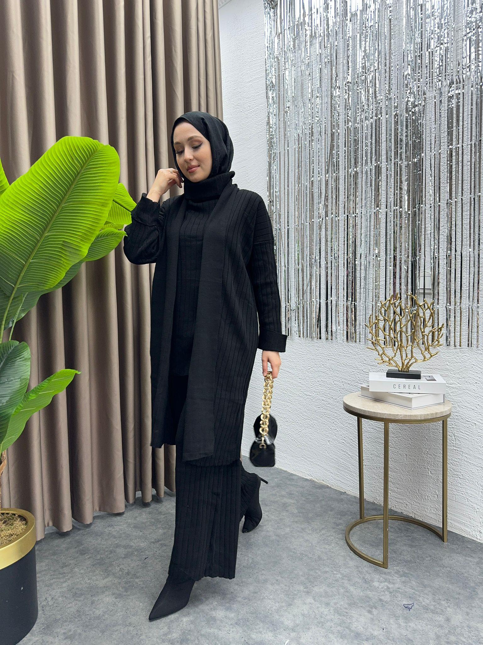 3-Piece Knit Set Black