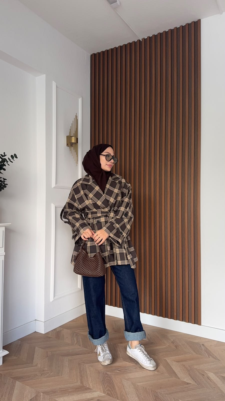 MEYSADESIGN TRENCKOT Ekose Gadget Trençkot Acı Kahve