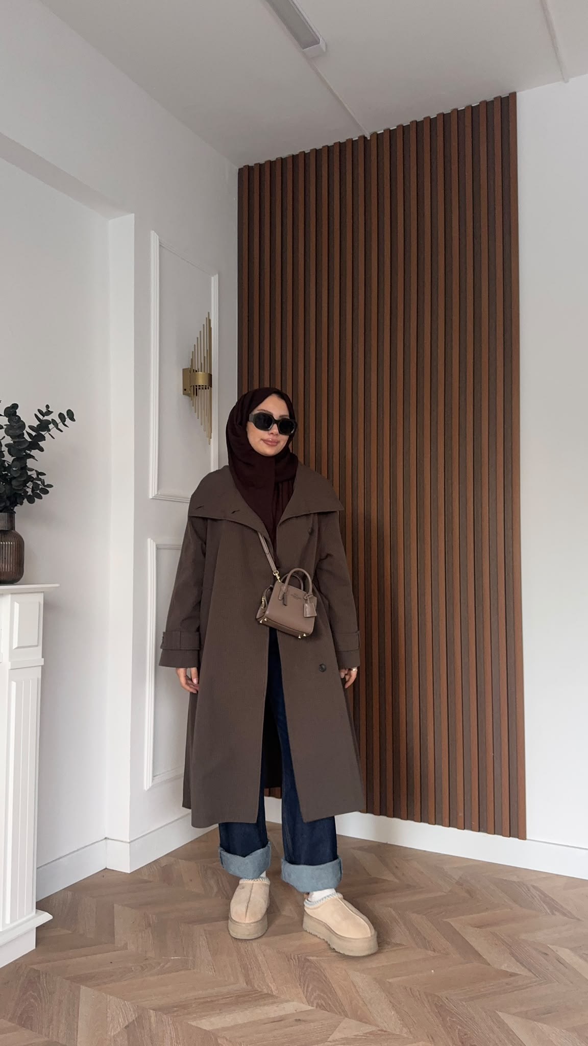 MEYSADESIGN TRENCKOT Mini Ekoseli Gadget Trençkot Acı Kahve