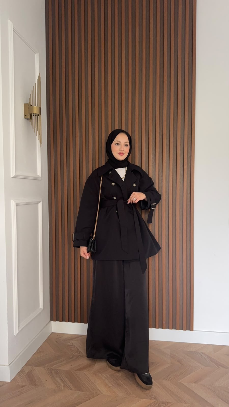 MEYSADESIGN TRENCKOT Pelerin Detaylı Gabardin Trençkot Siyah