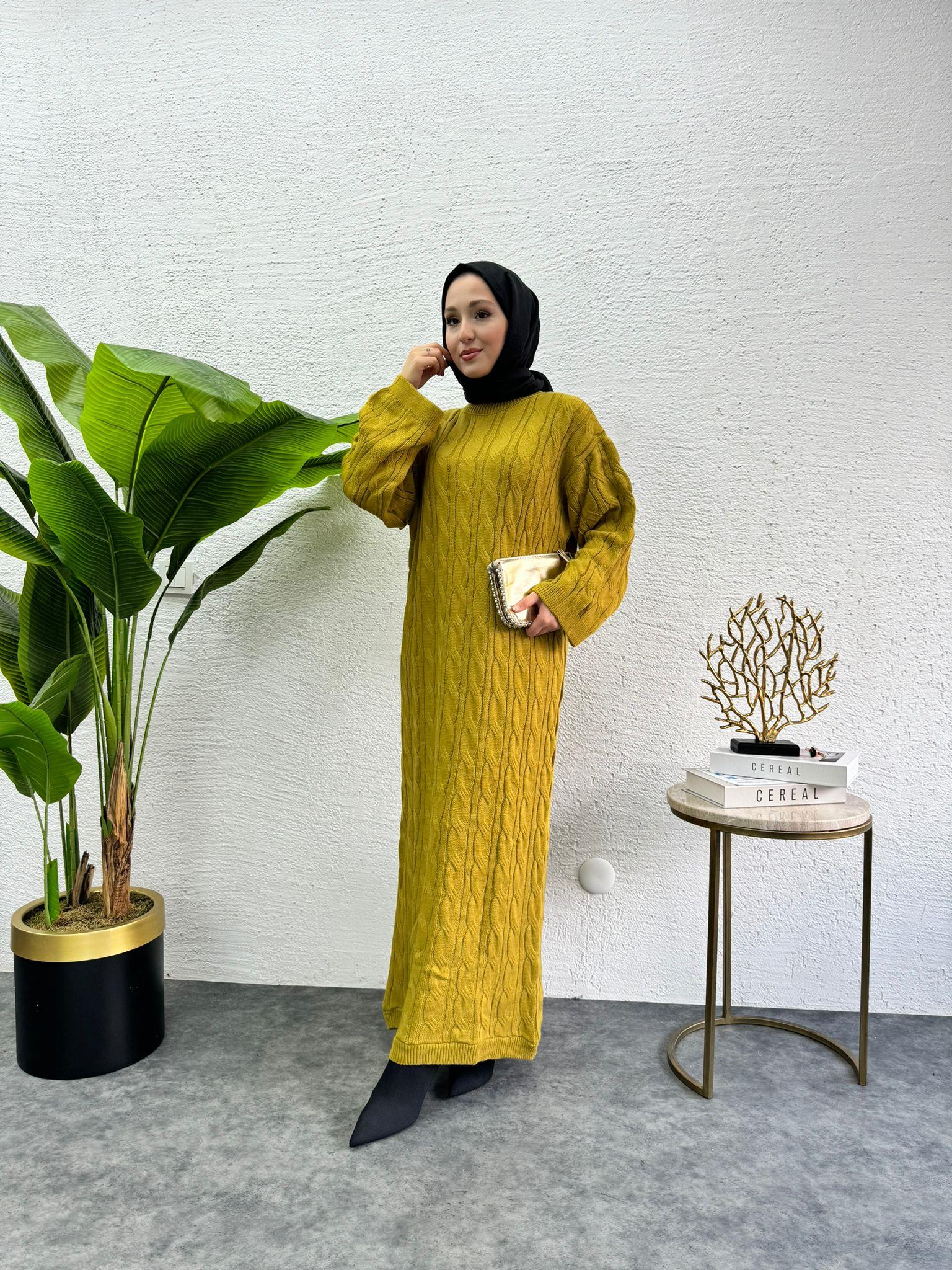 Pinterest Knit Dress Oil Green