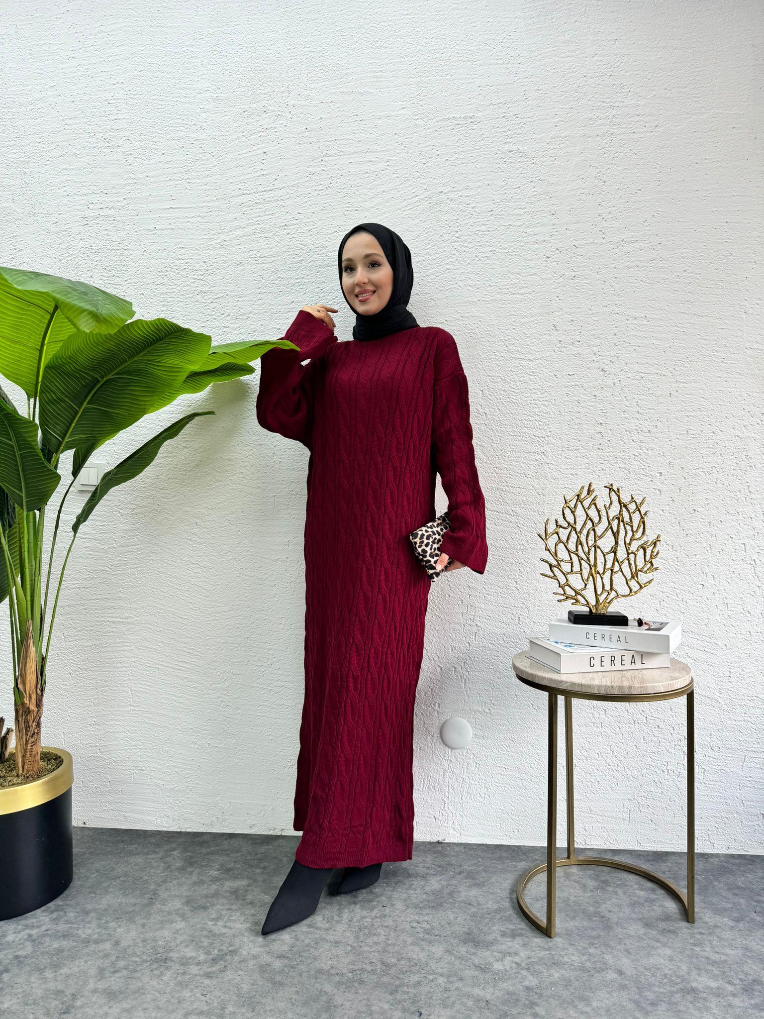 Pinterest Knit Dress Burgundy