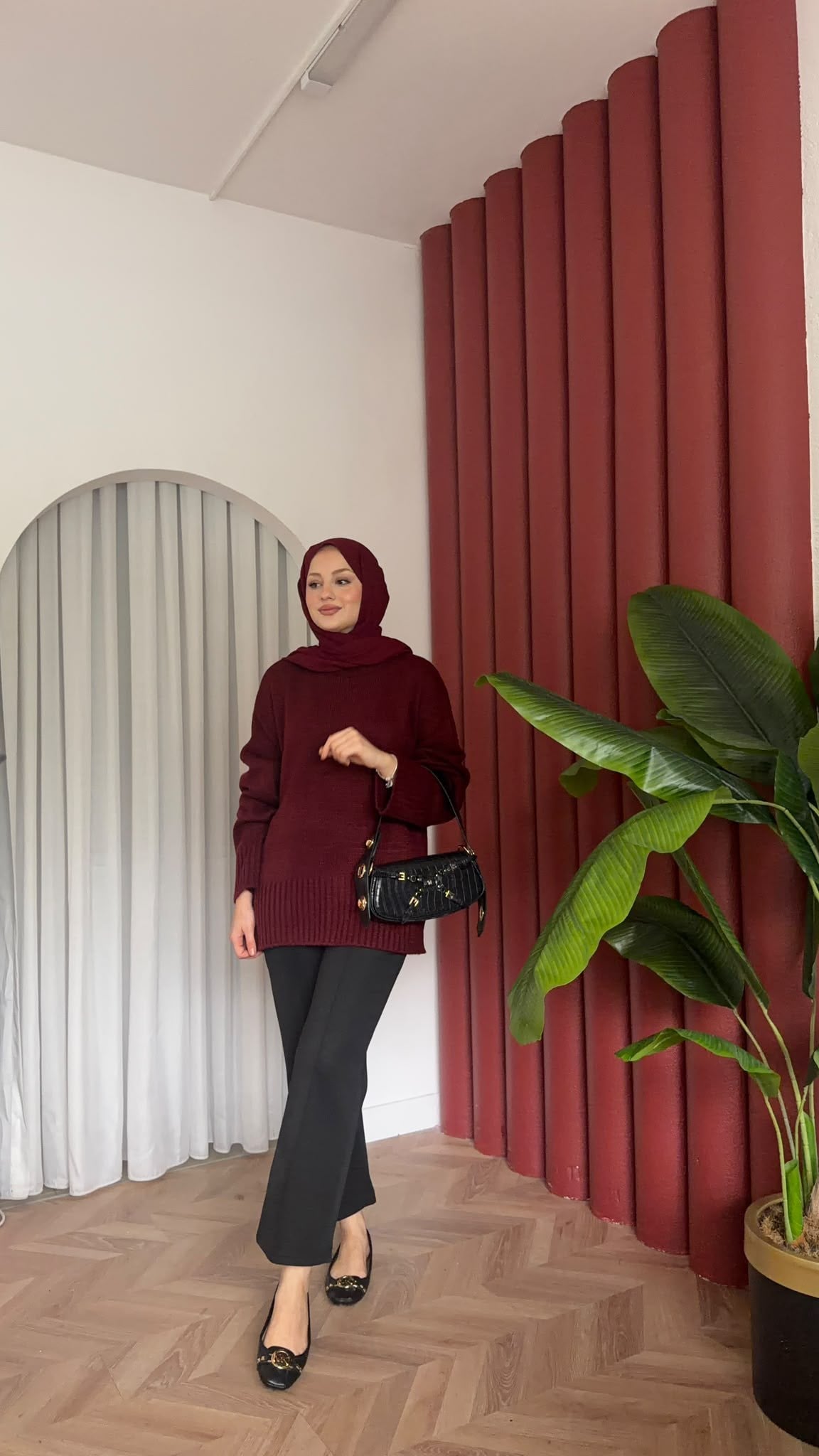 MEYSADESIGN TRİKO KAZAK Riyal Yumoş Kazak Bordo
