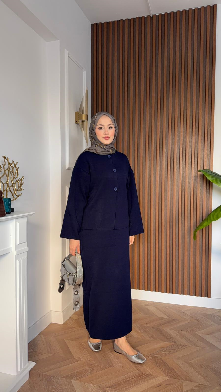 Sue Skirt Knit 2-Piece Set Navy