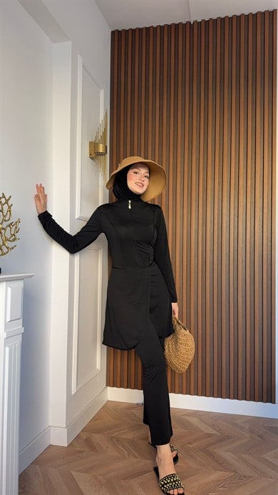 MEYSA TESETTÜR MAYO Asimetrik Dörtlü Tesettür Mayo Seti