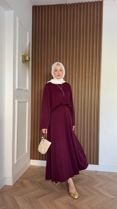 MEYSADESIGN SKIRT SETS Bonita Etekli Takım Bordo