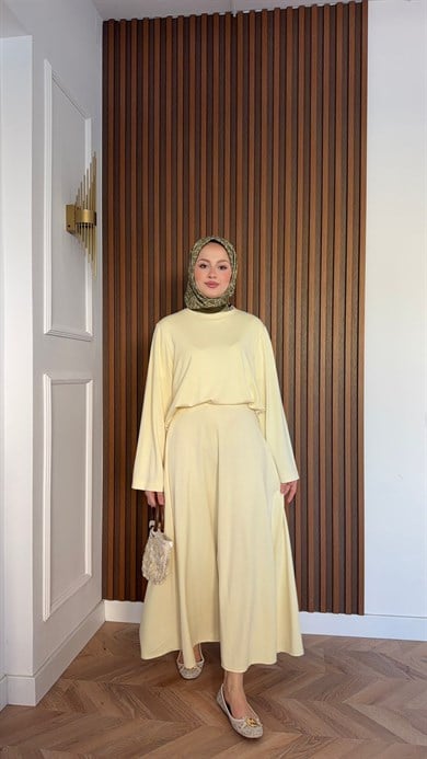 MEYSADESIGN SKIRT SETS Bonita Etekli Takım Sarı