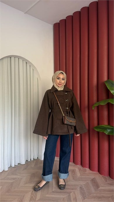 MEYSADESIGN KABAN Afra Kaşe Kaban Acı Kahve