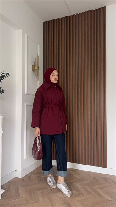 MEYSADESIGN MONT Kapitone Şişme Mont Bordo