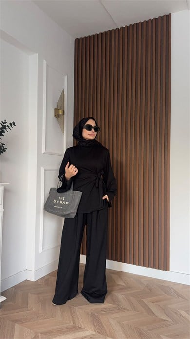MEYSADESIGN PANTOLON TAKIM Hüsna Oysh İkili Takım Siyah