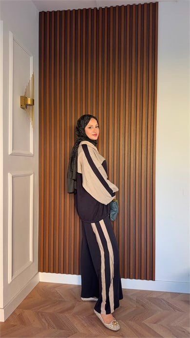 MEYSADESIGN PANTOLON TAKIM Pelerinli Aerobin Spor Takım Gri