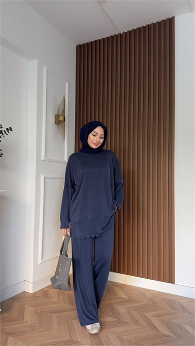 MEYSADESIGN PANTOLON TAKIM Rose Pike İkili Takım İndigo
