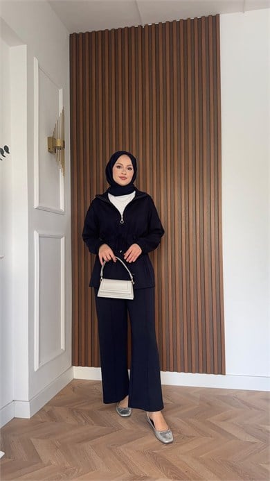 MEYSADESIGN PANTOLON TAKIM Yade İkili Eşofman Takım Lacivert