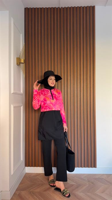 MEYSADESIGN TESETTÜR MAYO Gisa Pembe Renkli Üçlü Mayo Seti