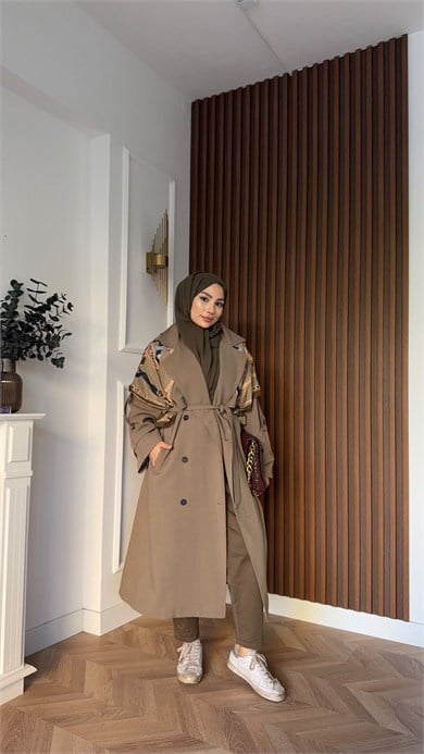MEYSADESIGN TRENCKOT Gadget Oversize Trençkot Küf Yeşili