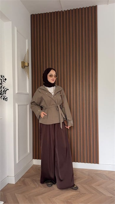 MEYSADESIGN TRENCKOT Mng Muadil Astarlı Trençkot  Vizon